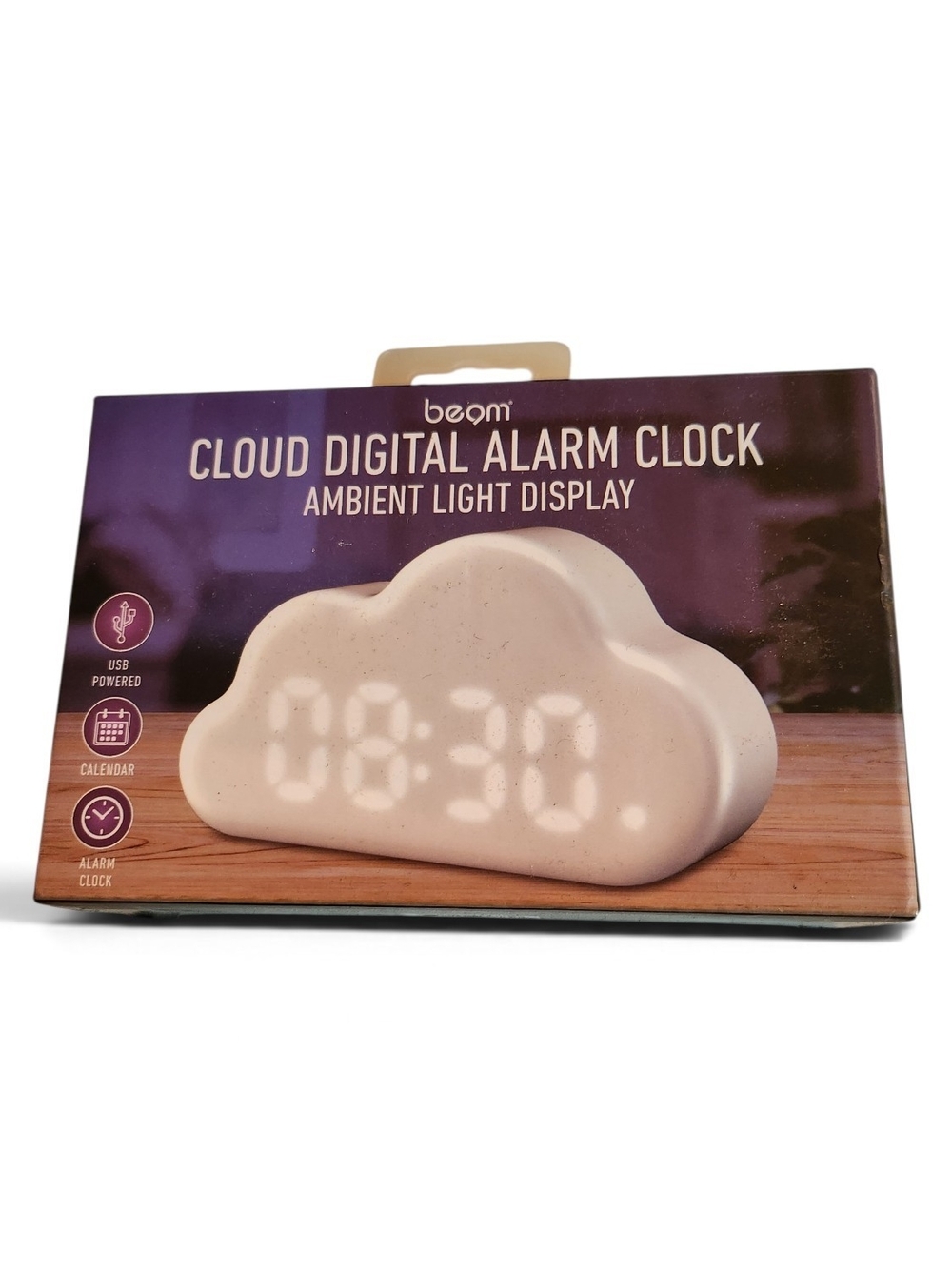 Cloud Digital Alarm Clock - White Ambient Light Display